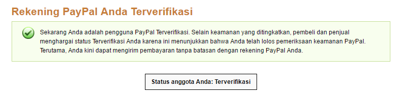 Cara Cek Status Akun Paypal Telah Verified atau Belum